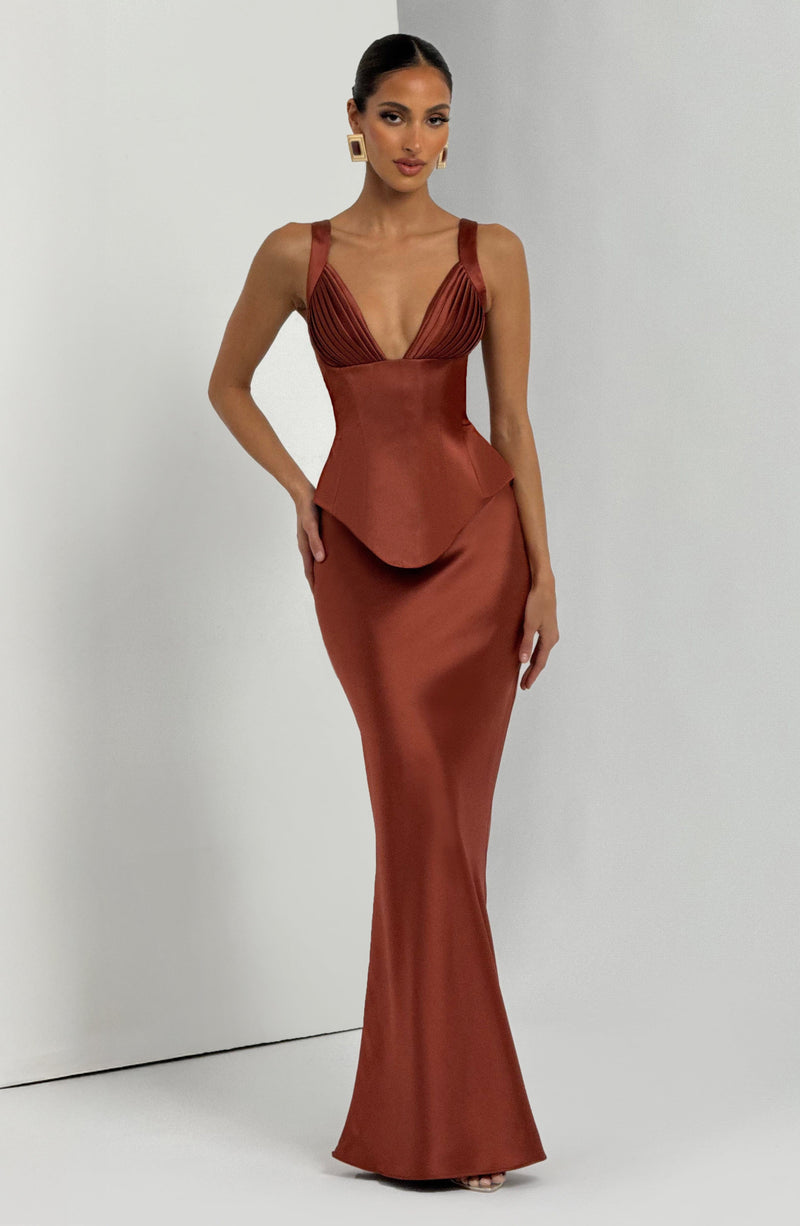 Atlanta Maxi Skirt - Rust