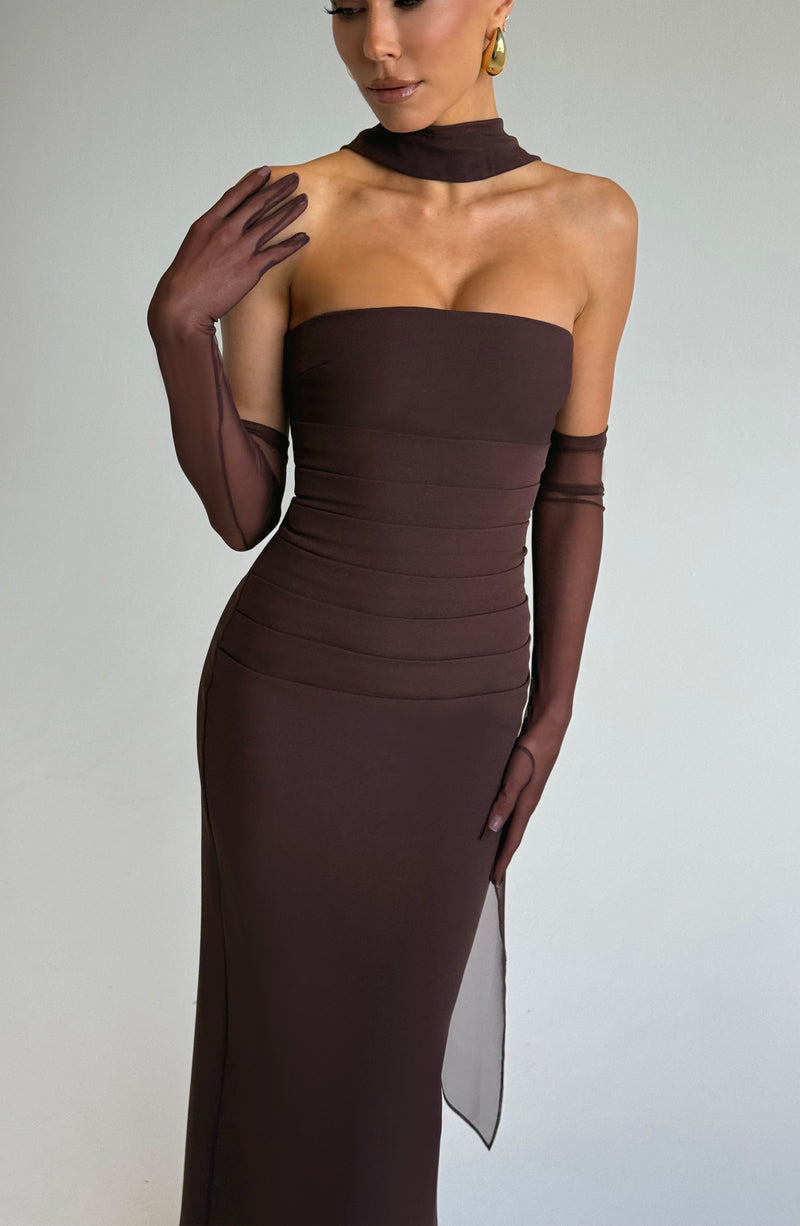 Yulia Maxi Dress - Plum Brown